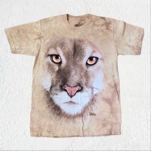 The Mountain Tie Dye Lion Face Shirt Small